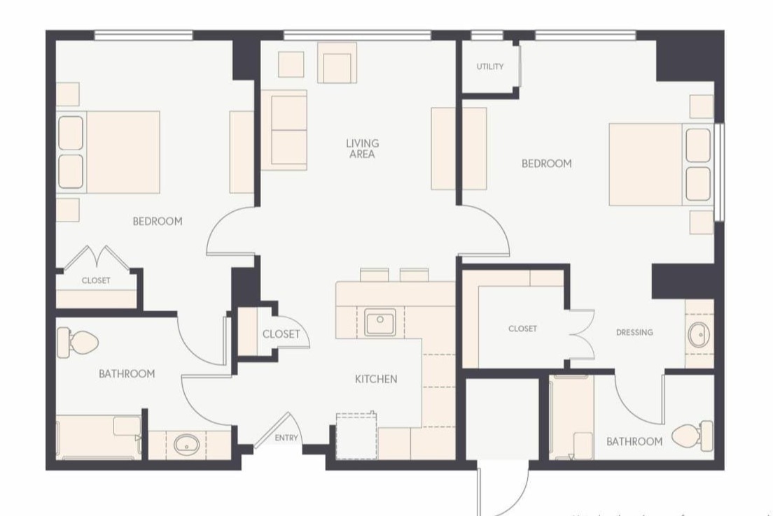 Two Bedroom B floor plan