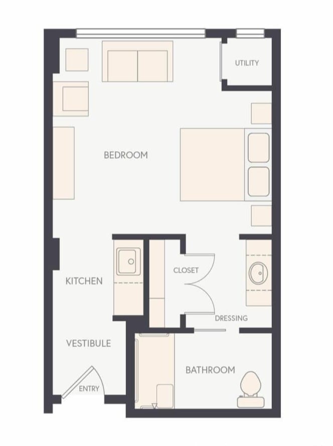 Studio A floor plan